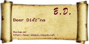 Beer Diána névjegykártya